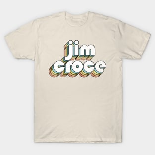 Jim Croce - Retro Rainbow Letters T-Shirt